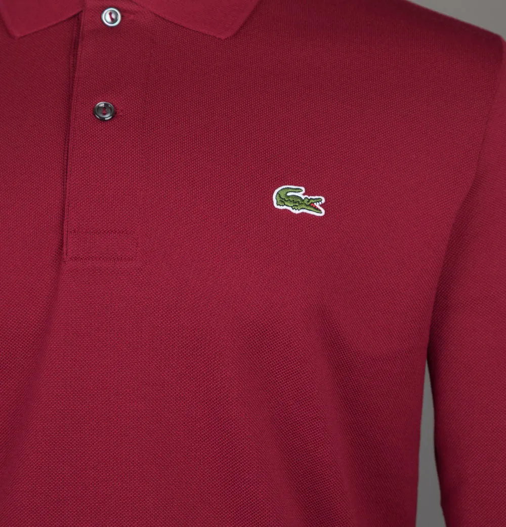 Lacoste Long Sleeve Polo Shirt Bordeaux