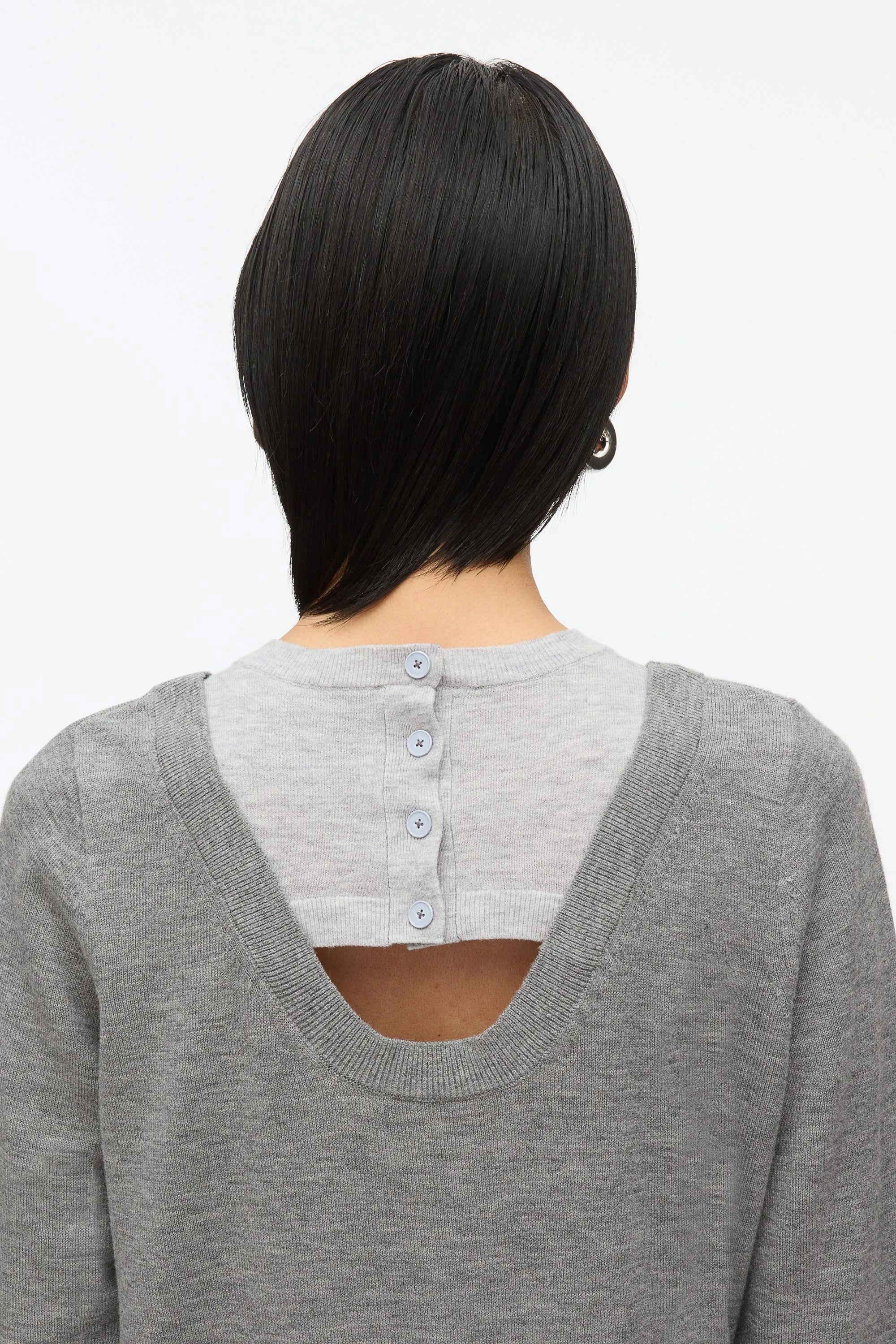 Layered Knit Pullover with Keyhole