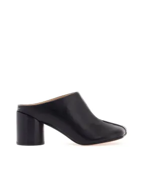 Leather Mules With Pointed Toe And Cylindrical Heel
