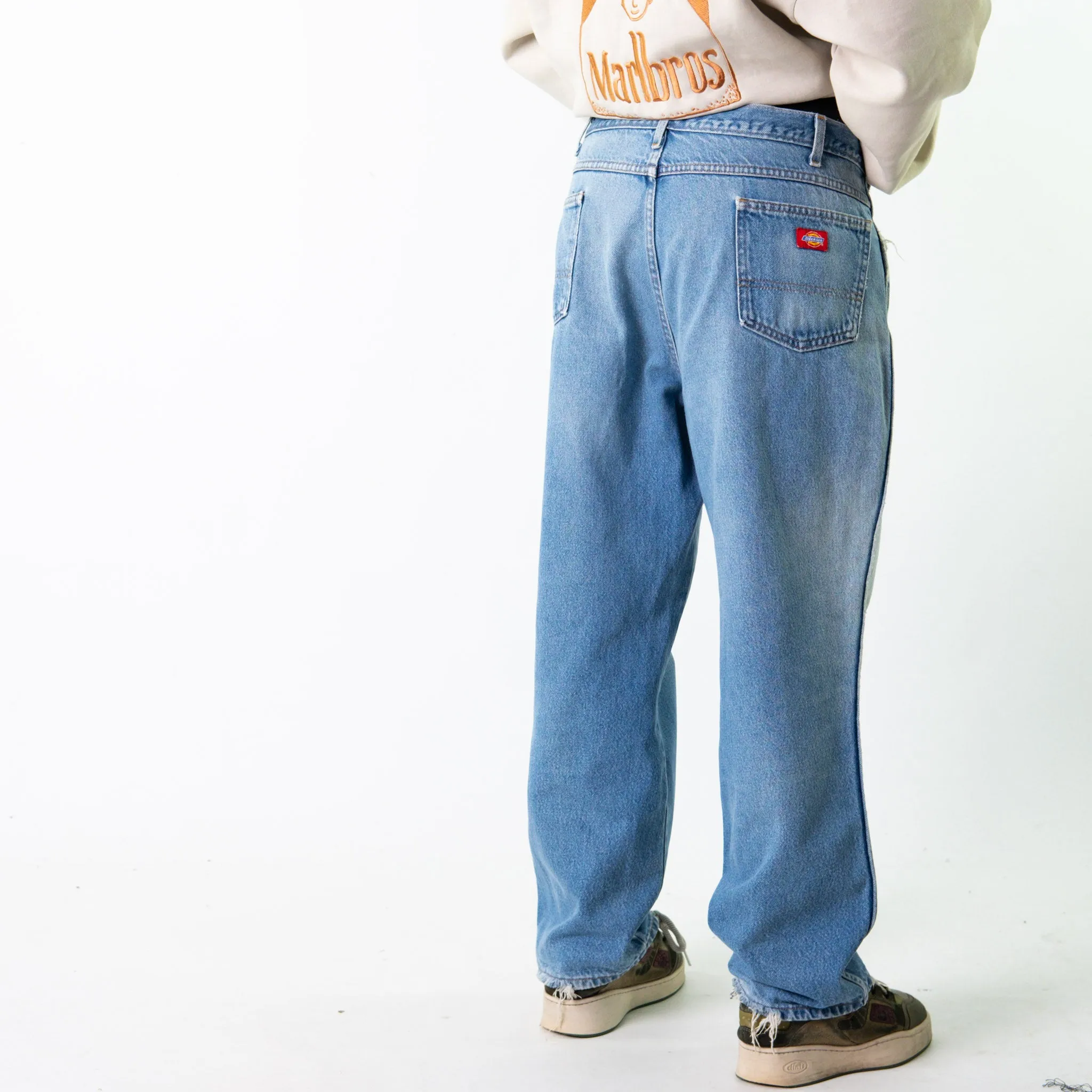 Light Blue Denim 90s Dickies  Cargo Skater Trousers Pants Jeans (38x30)