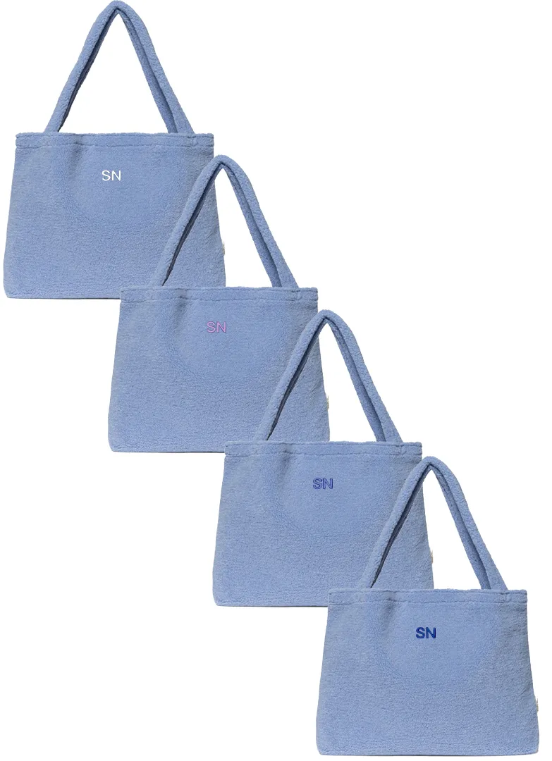 Light Blue Teddy Mom Bag