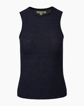 Linen Knit Tank | Deep Navy