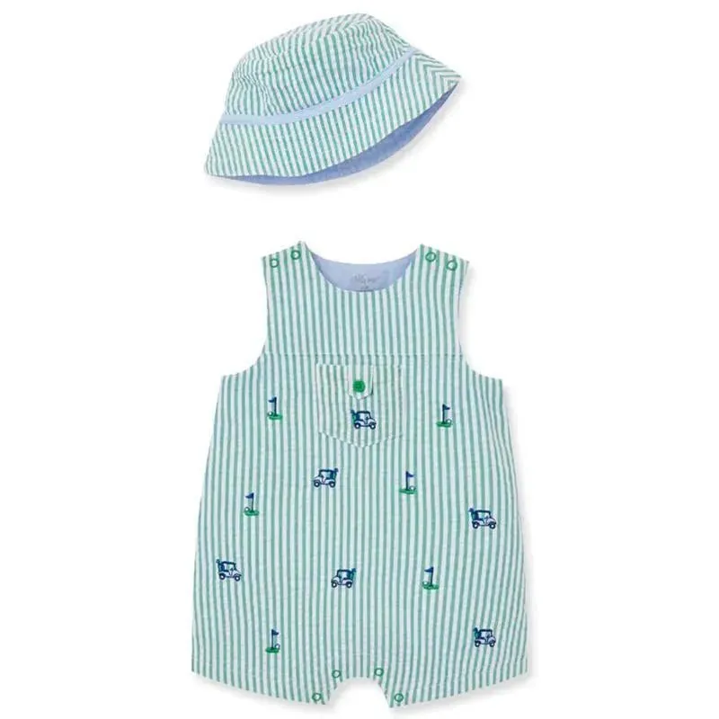 Little Me - Baby Boy Golf Sunsuit & Hat, Green