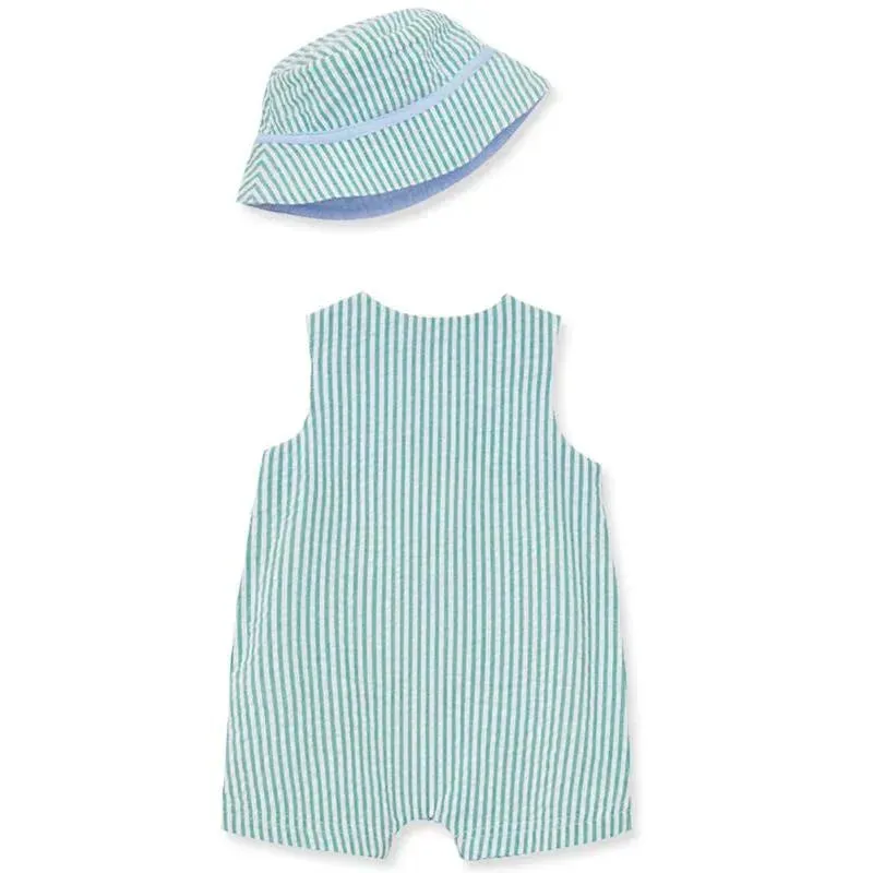 Little Me - Baby Boy Golf Sunsuit & Hat, Green