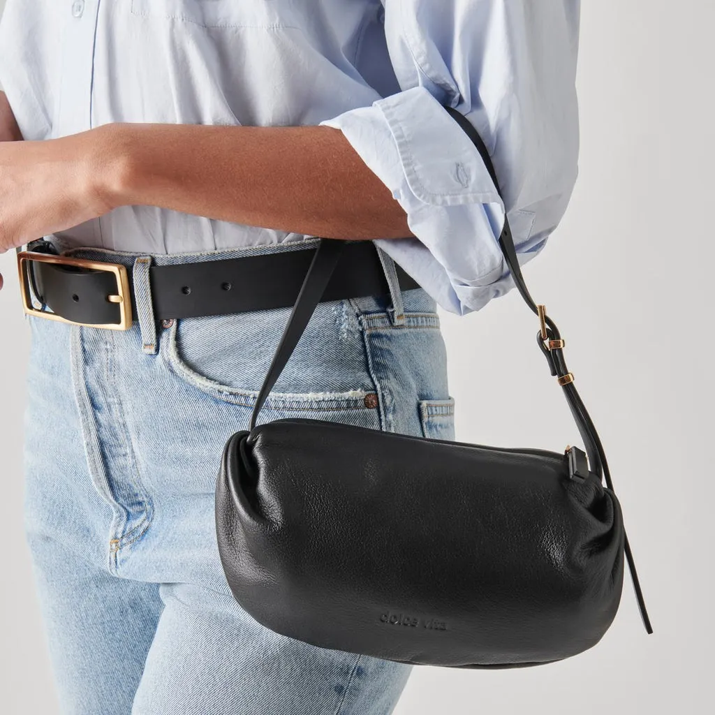 LIVI SHOULDER BAG BLACK LEATHER– Dolce Vita 6940976709698