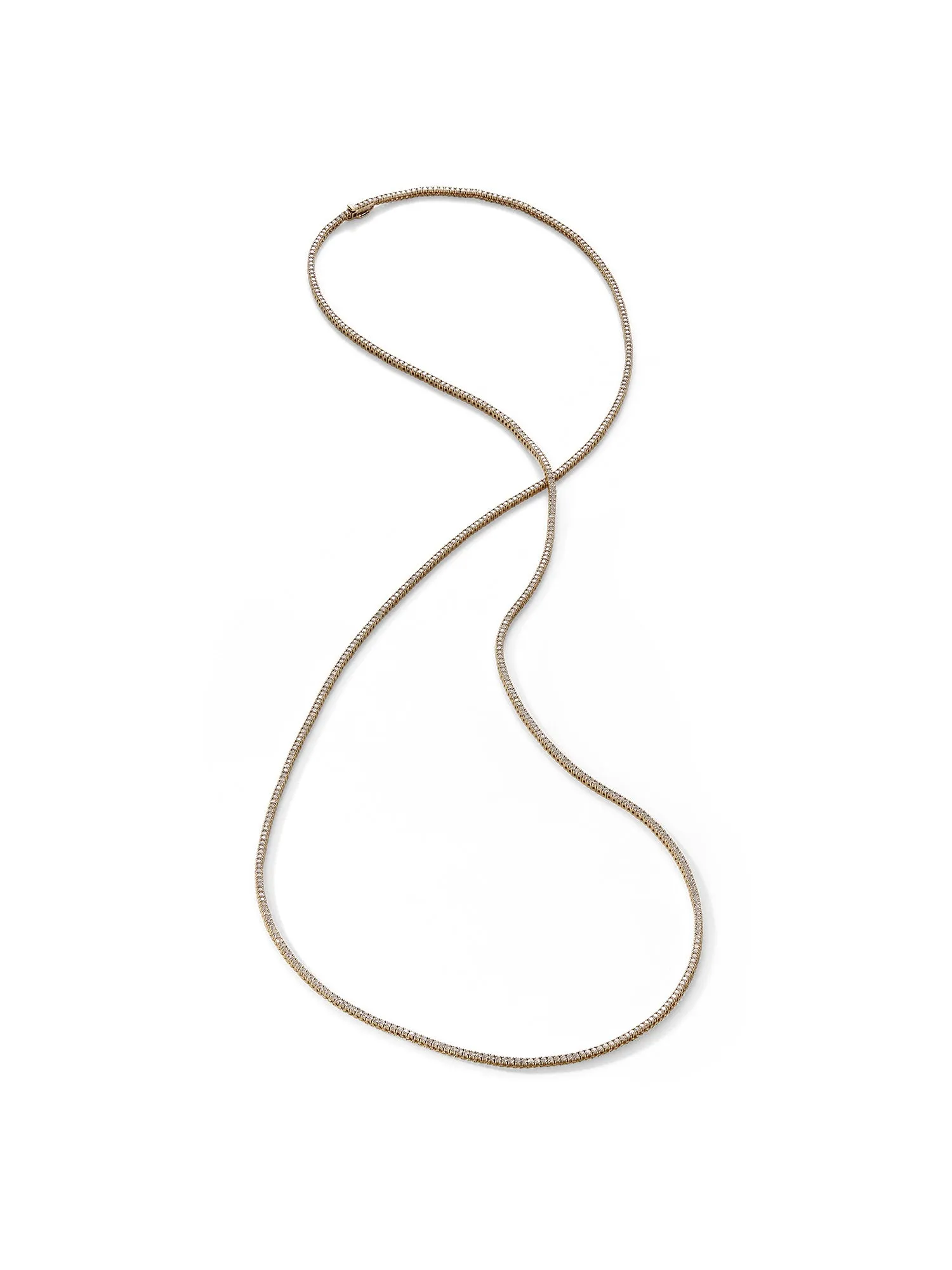 Long Diamond Tennis Necklace
