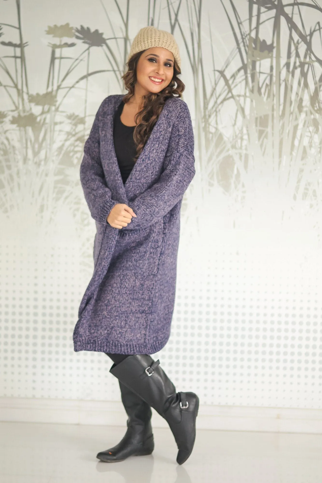 Longline Blue Dusk Maternity Cardigan