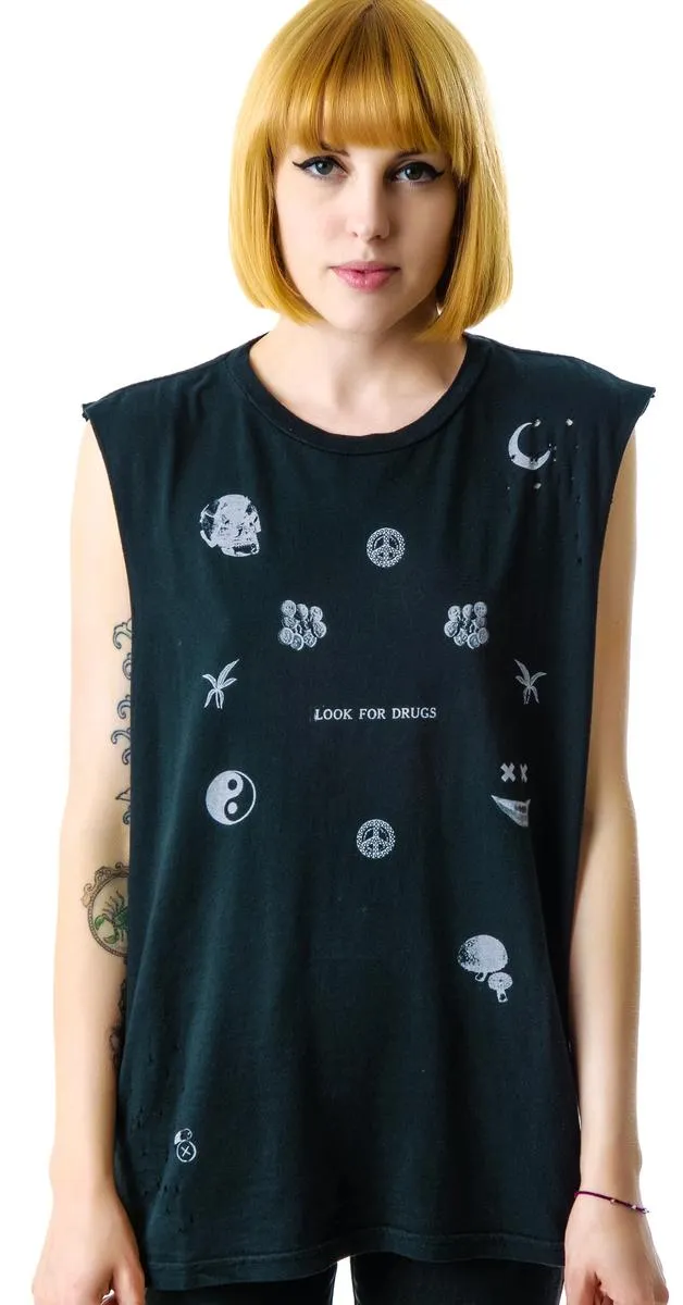 Look For Drugs Sleeveless Tank-