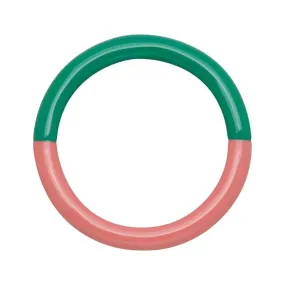 LULU COPENHAGEN Double Color Ring Light Green - Burnt Coral: Ring size 55