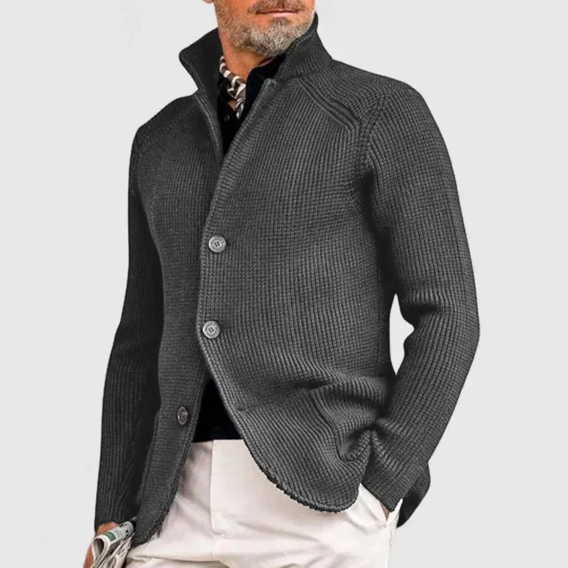 légant cardigan pour hommes avec patte de boutonnage