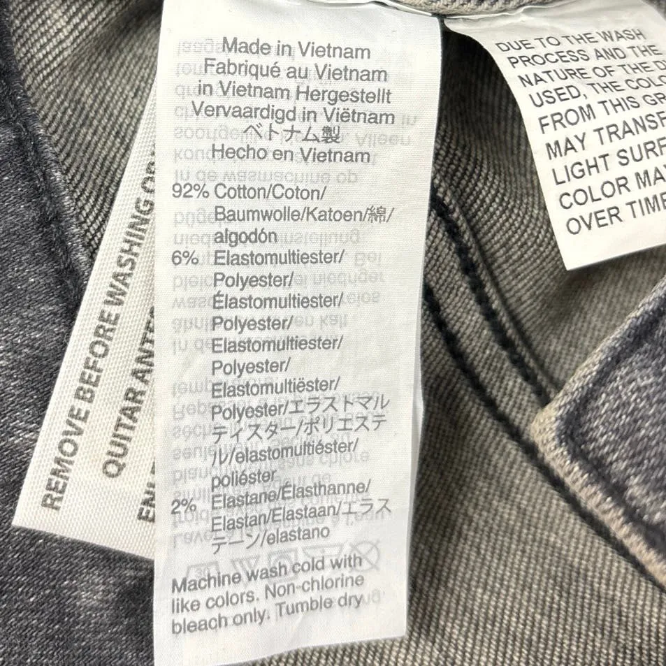 Madewell Charcoal Gray Cotton 10” High Rise Ankle Skinny Denim Jeans Size 25