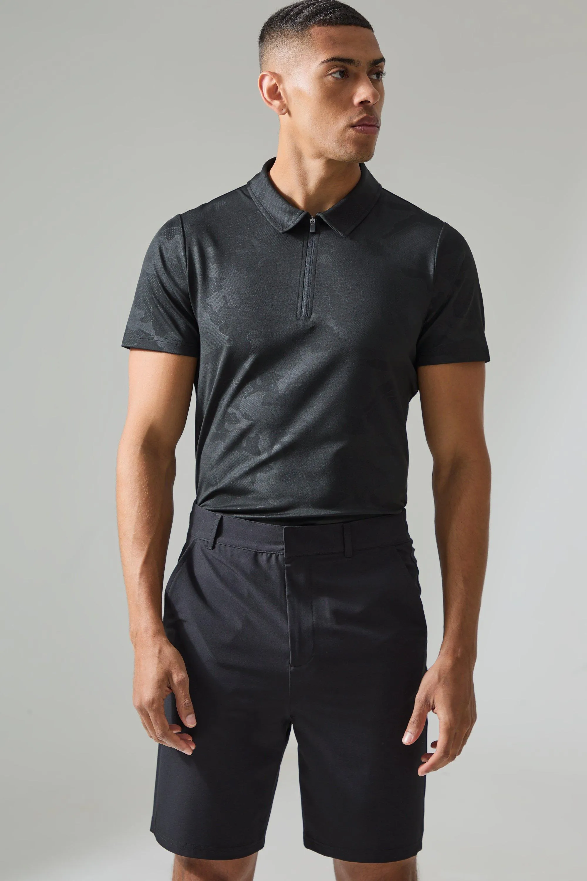 Man Active Camo Golf Slim Fit Polo