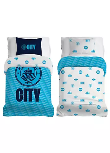 Manchester City FC Crest Reversible Duvet Cover Set | Kaleidoscope