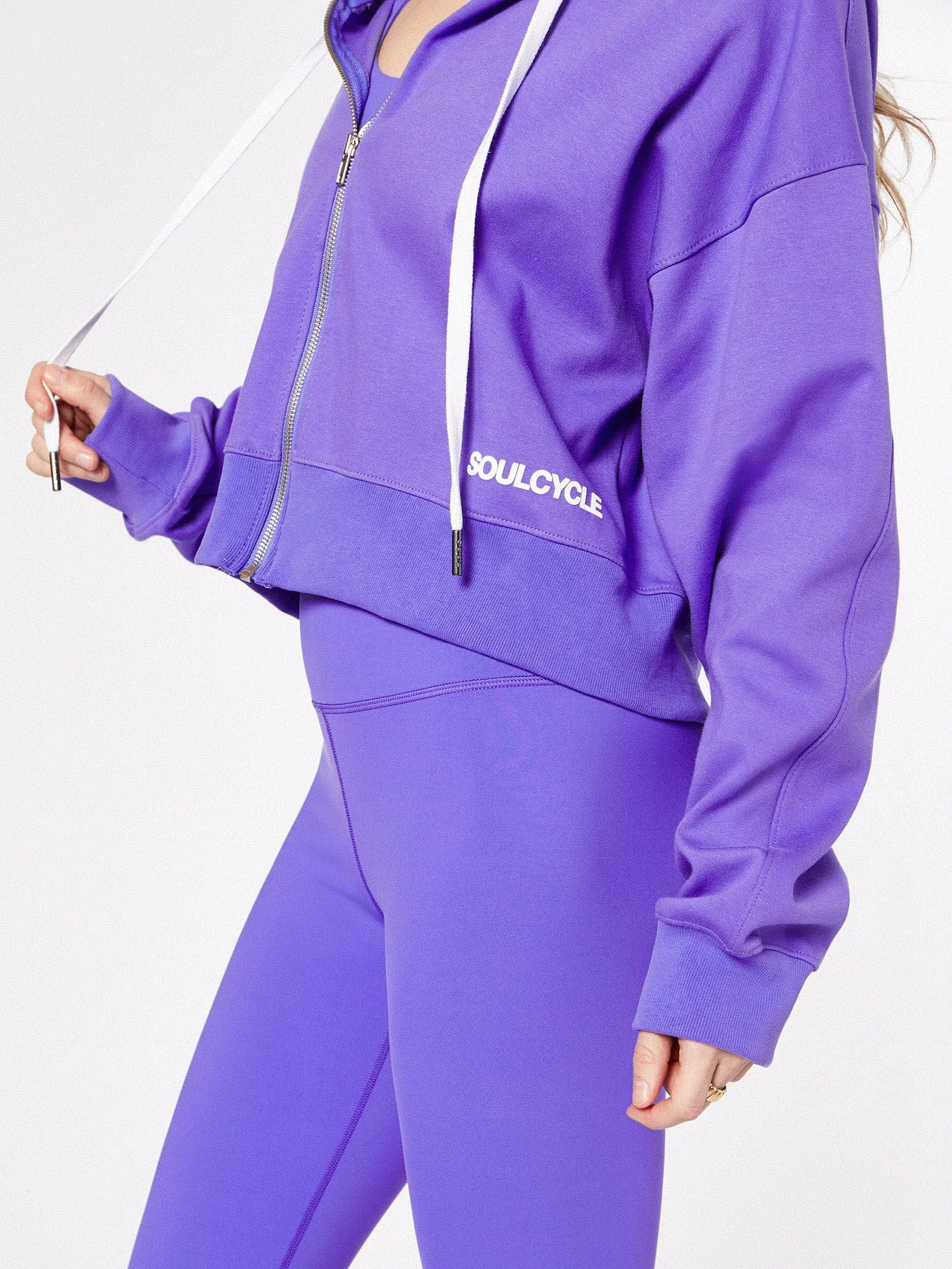 Marissa Cropped Zip Up Hoodie | Blue