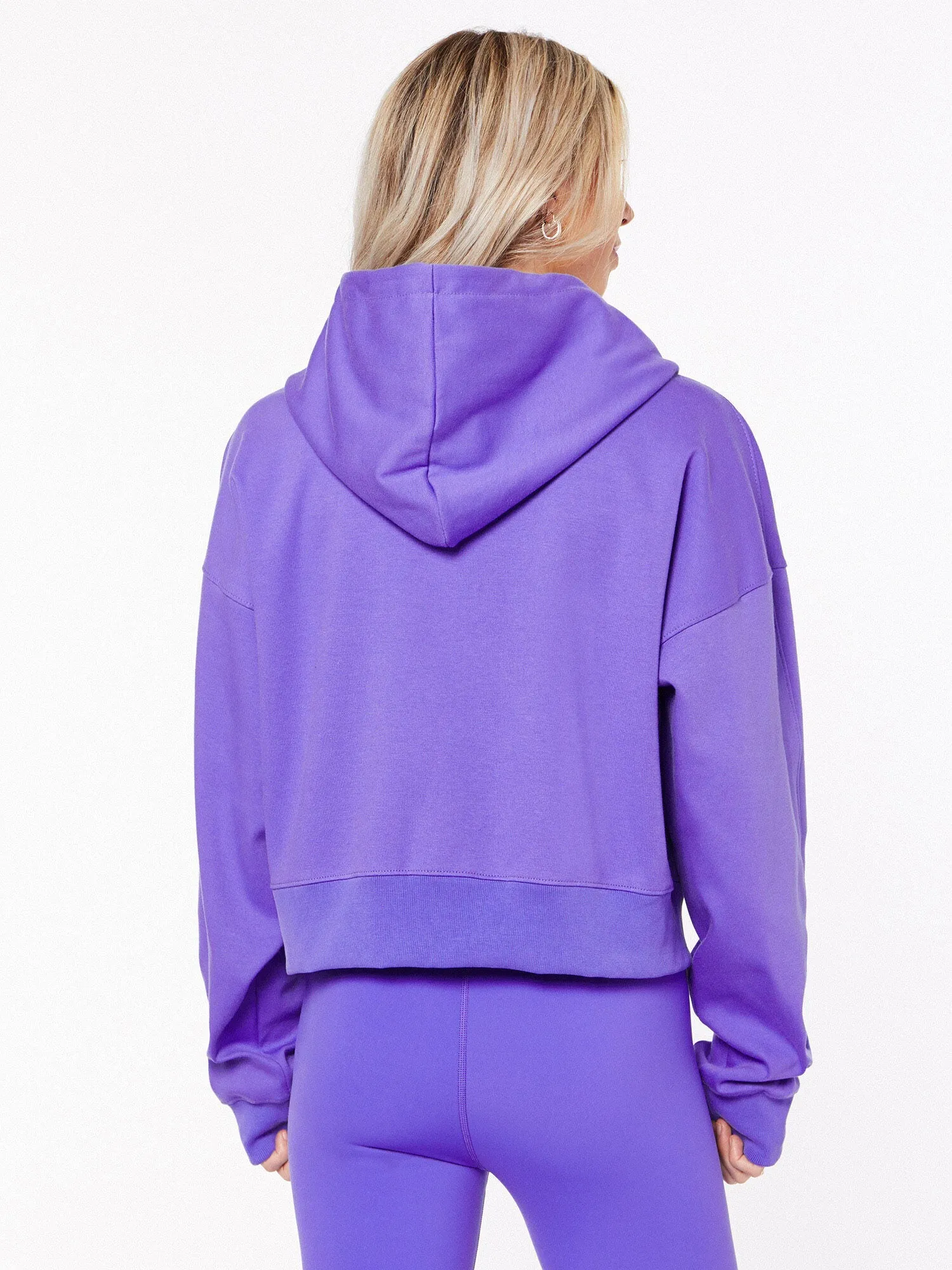 Marissa Cropped Zip Up Hoodie | Blue