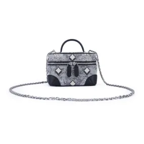 MCM Vintage Monogram Jacquard Crossbody Bag Grey  X-Mini