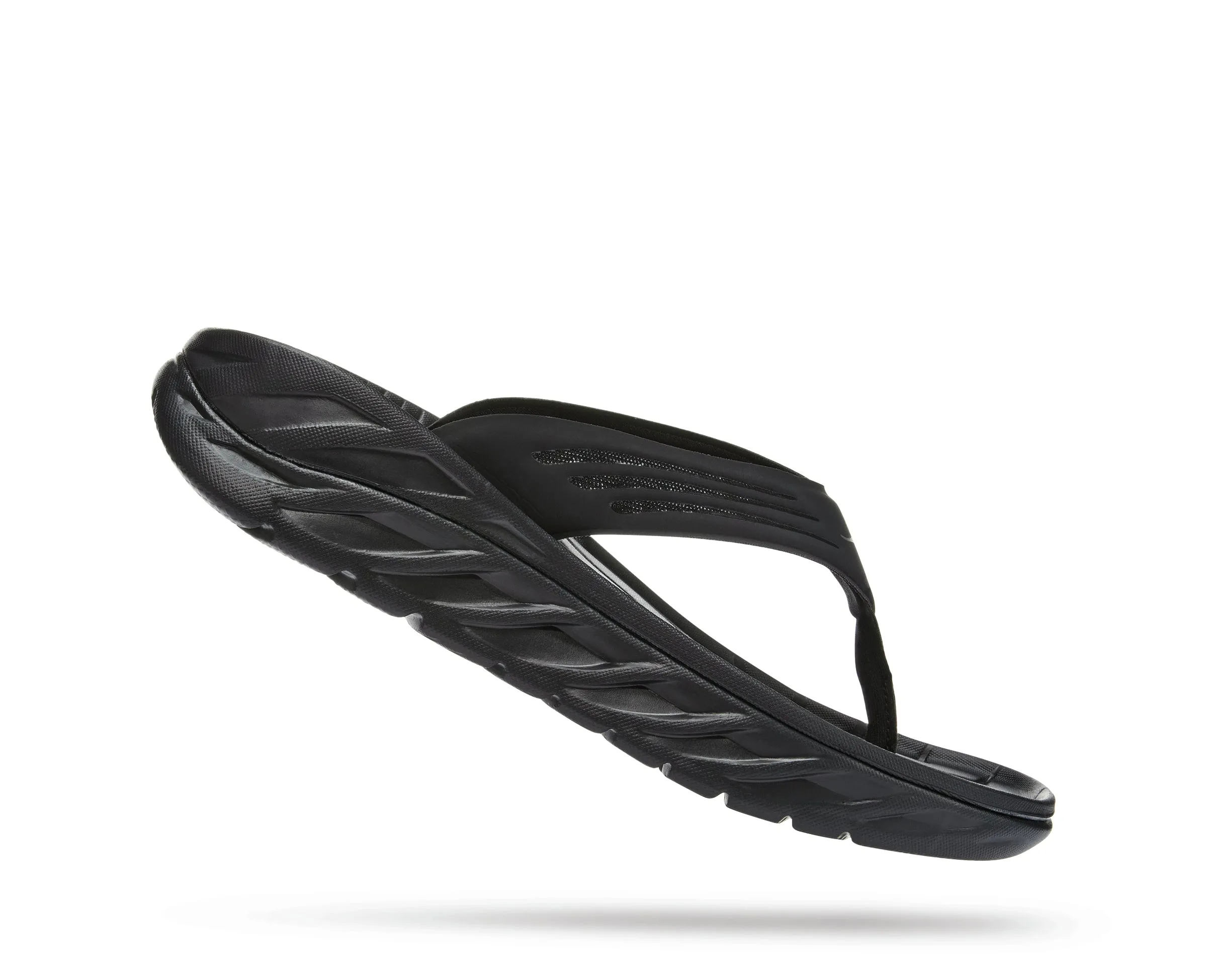 Men's Hoka One One Ora Recovery Flip Color: Black/Dark Gull Grey