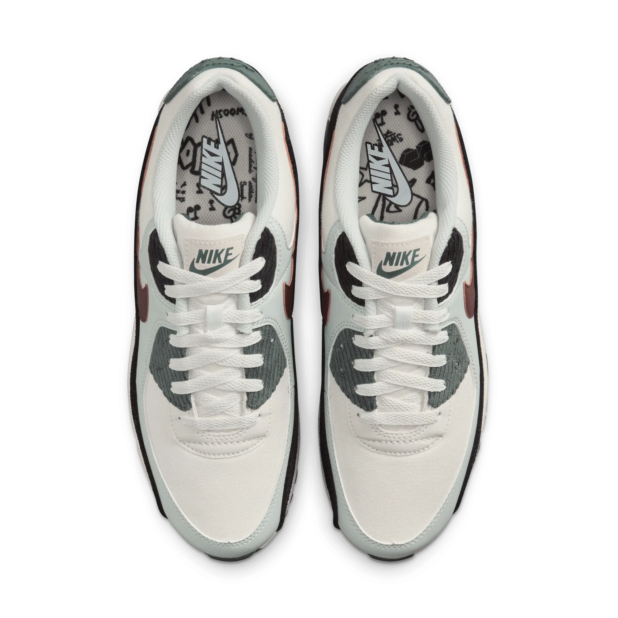 Men's Nike Air Max 90 Premium - Phantom/Burgundy Crush/Vintage Green