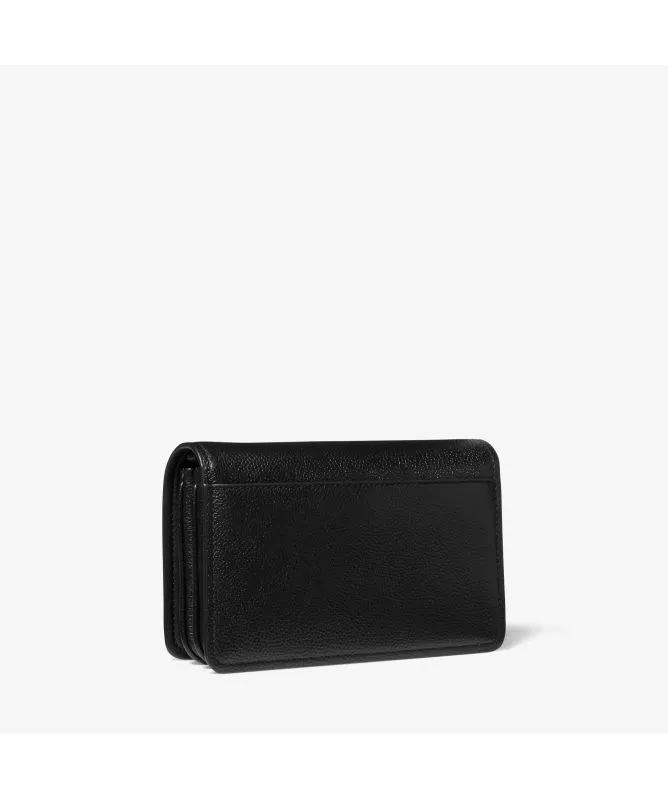 Michael Kors Jet Set Large Pebbled Leather Crossbody Bag | Black