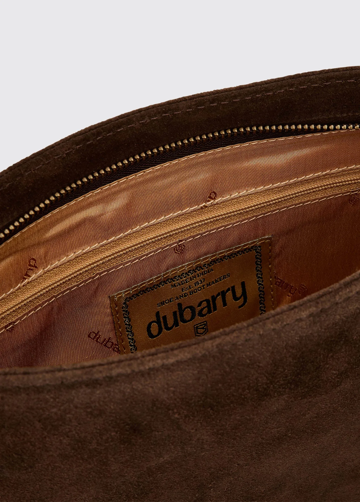 Millymount Ladies Suede Clutch - Cigar