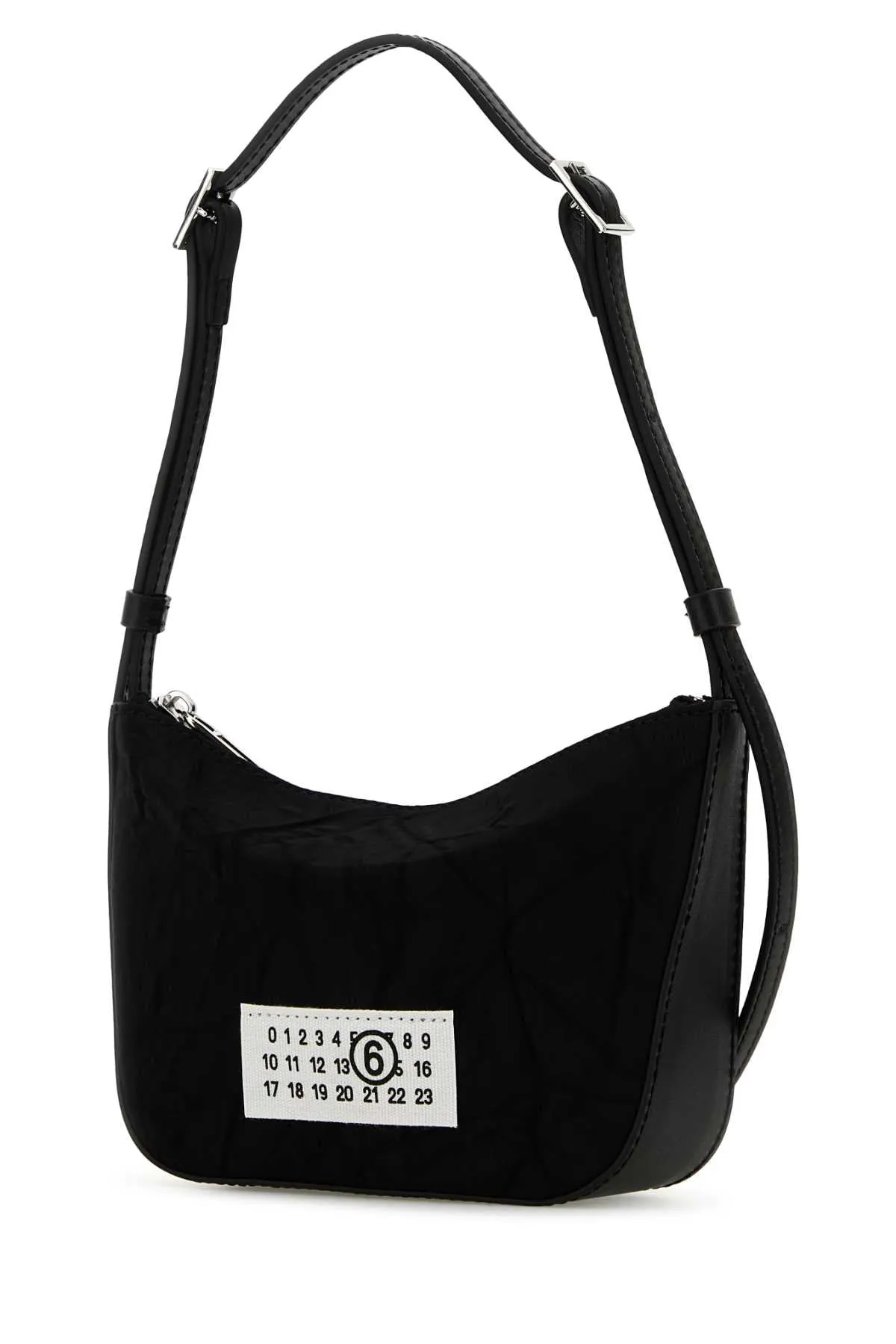 Mm6 Maison Margiela Black Nylon Mini Numeric Shoulder Bag