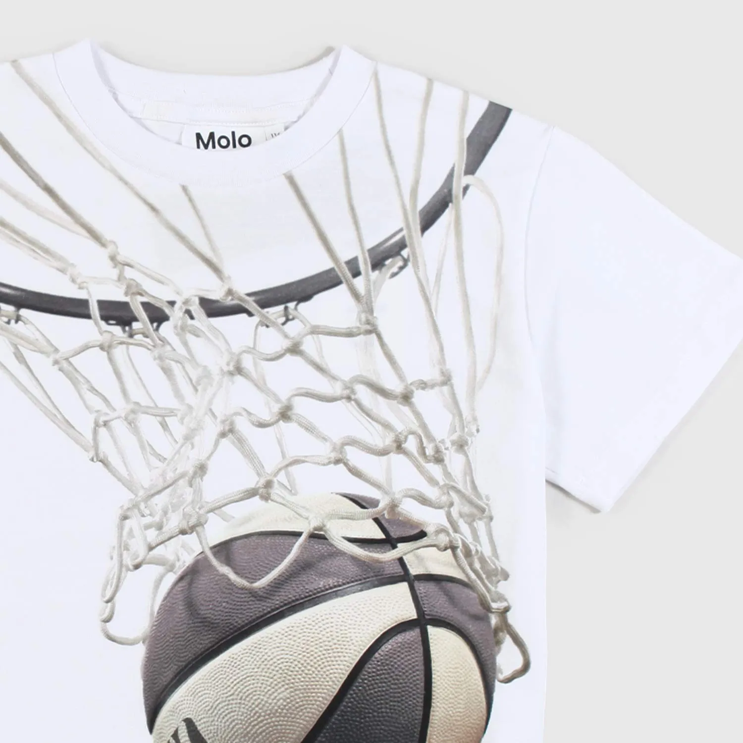 Molo White T-Shirt With Basketball Print For Boy