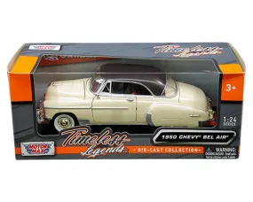 Motormax 1:24 1950 Chevrolet Bel Air with Brown Top – Timeless Legends