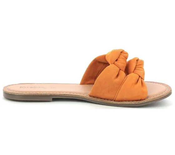 Mules Kickers Divalto de piel auténtica para mujer con tiras y diseño de nudo 895080-50 73 Naranja