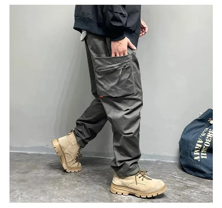 Multi-Pocket Elastic Waist Cargo Pants