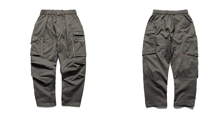 Multi-Pocket Elastic Waist Cargo Pants