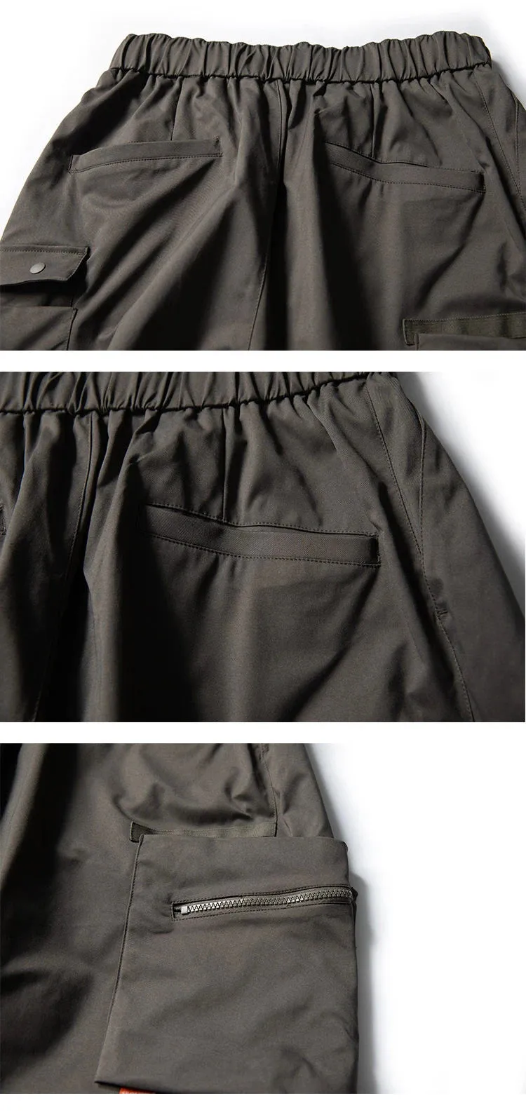 Multi-Pocket Elastic Waist Cargo Pants