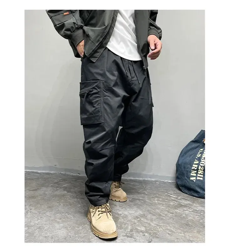 Multi-Pocket Elastic Waist Cargo Pants