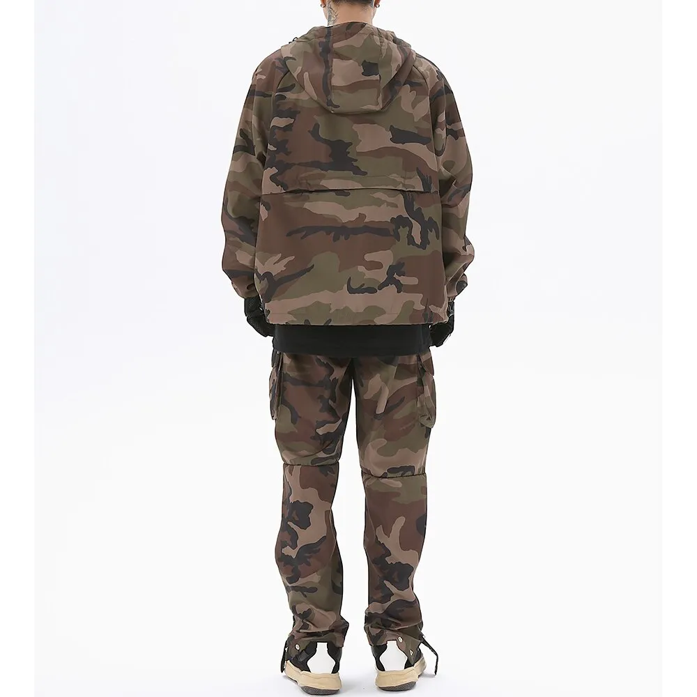 N923 Drawstring Camo Jacket & Cargo Pants Set