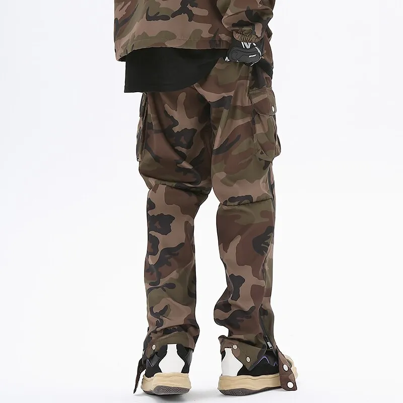 N923 Drawstring Camo Jacket & Cargo Pants Set