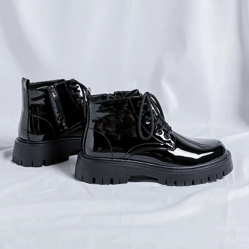 Namsan Patent Chunky Sole Shoe Boots