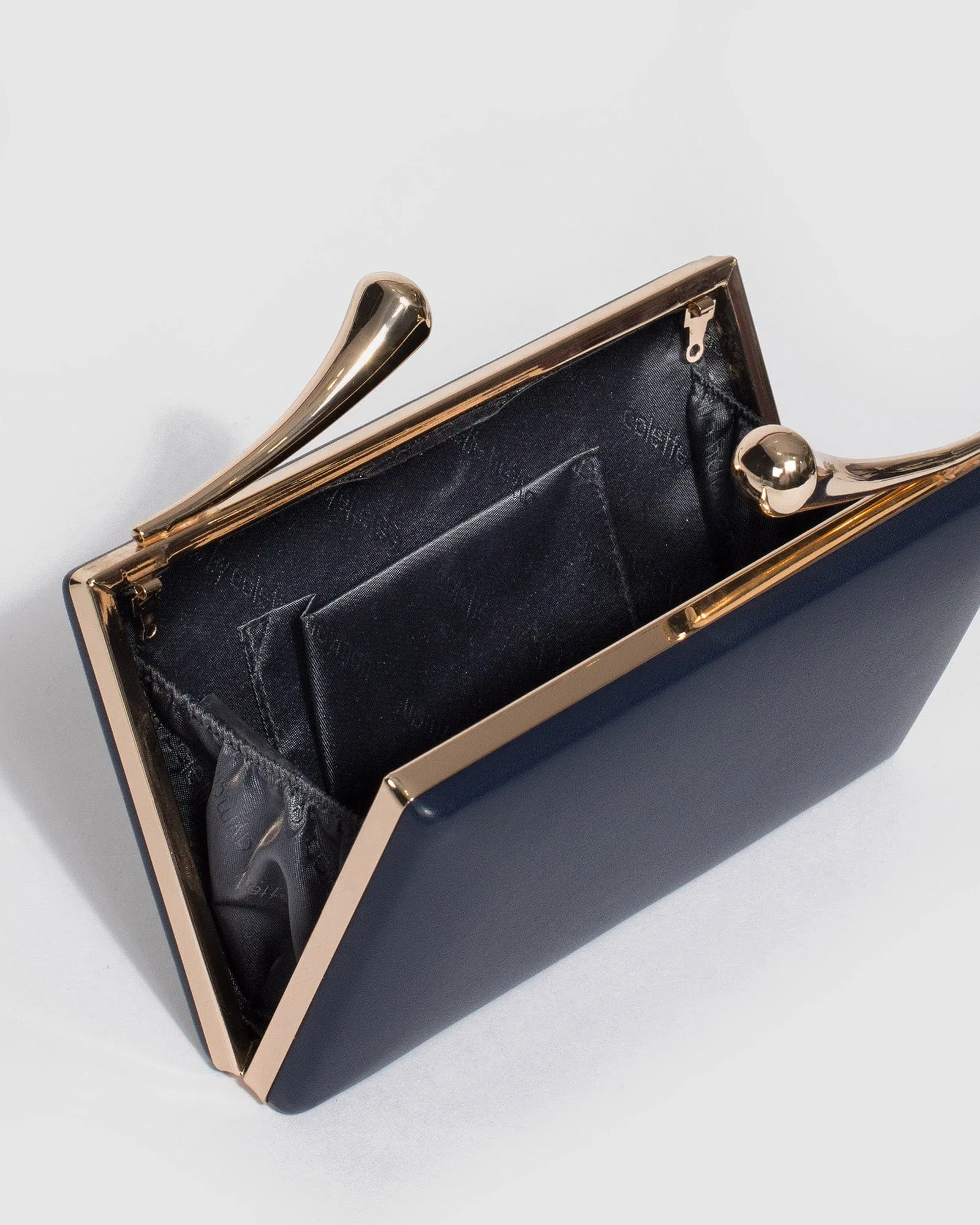 Navy Blue Vienna Hardware Clutch Bag