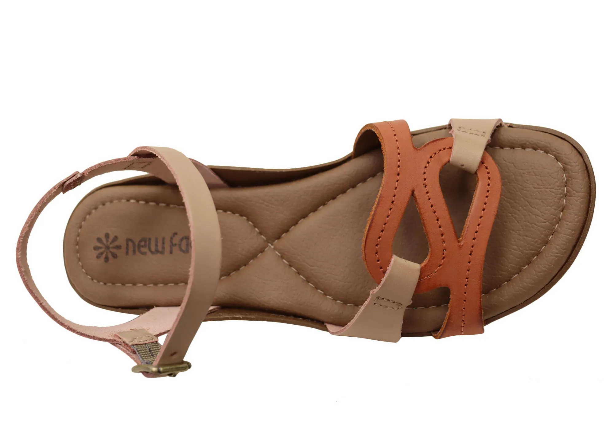 New Face Leni Womens Comfortable Leather Sandals Made In Brazil