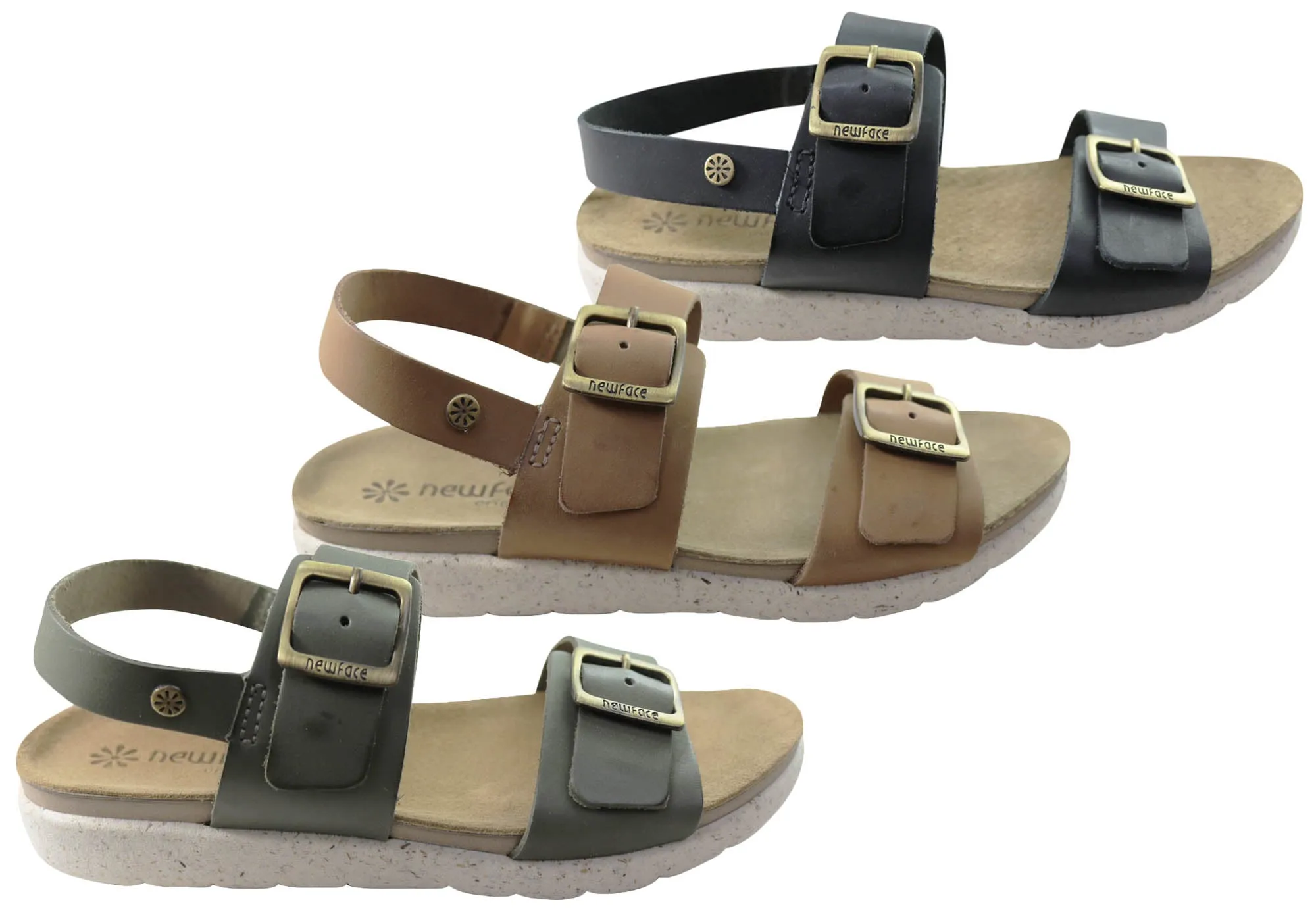 New Face Valley Womens Comfortable Leather Sandals Made In Brazil