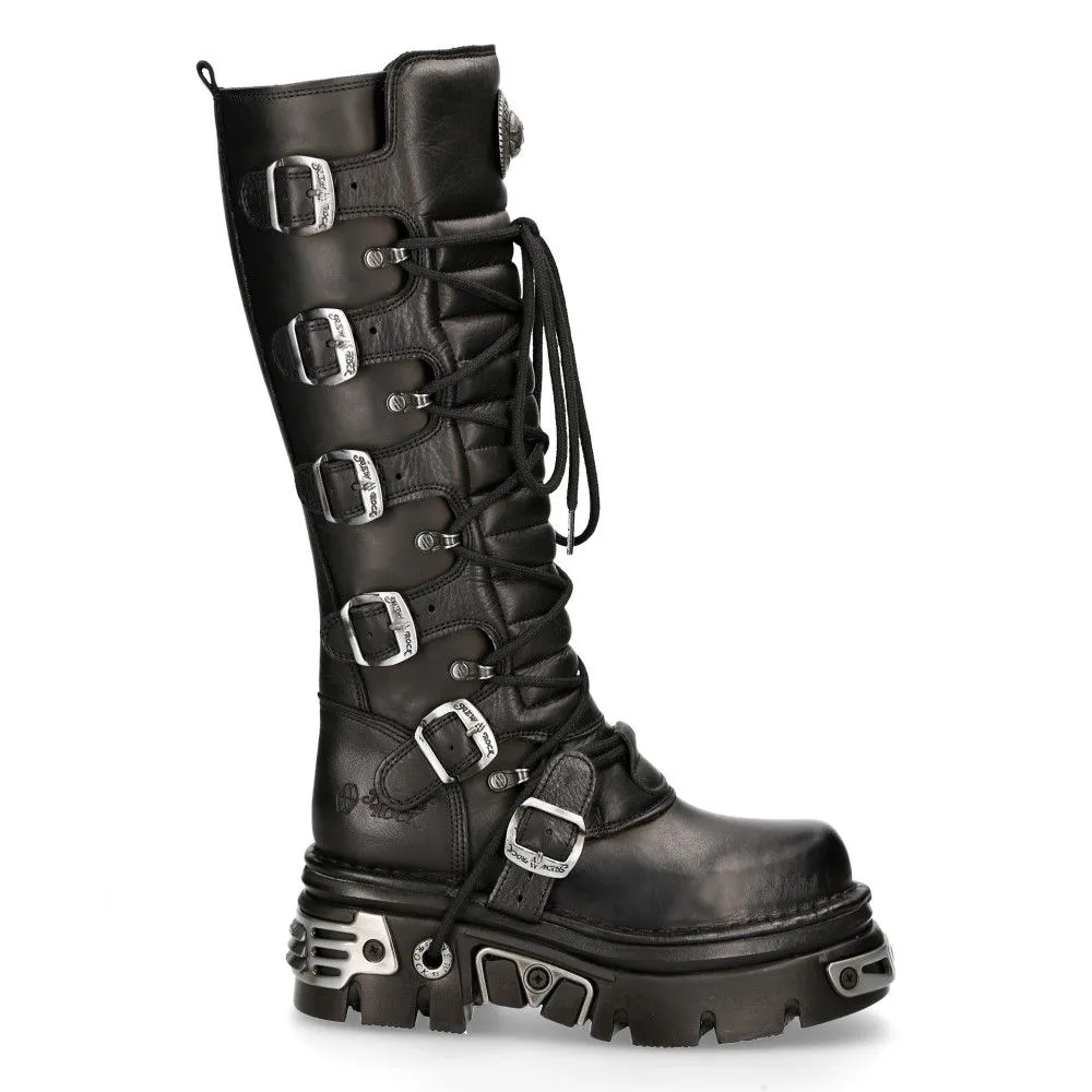 NEW ROCK - 272-S1 Knee High Lace Up Boots