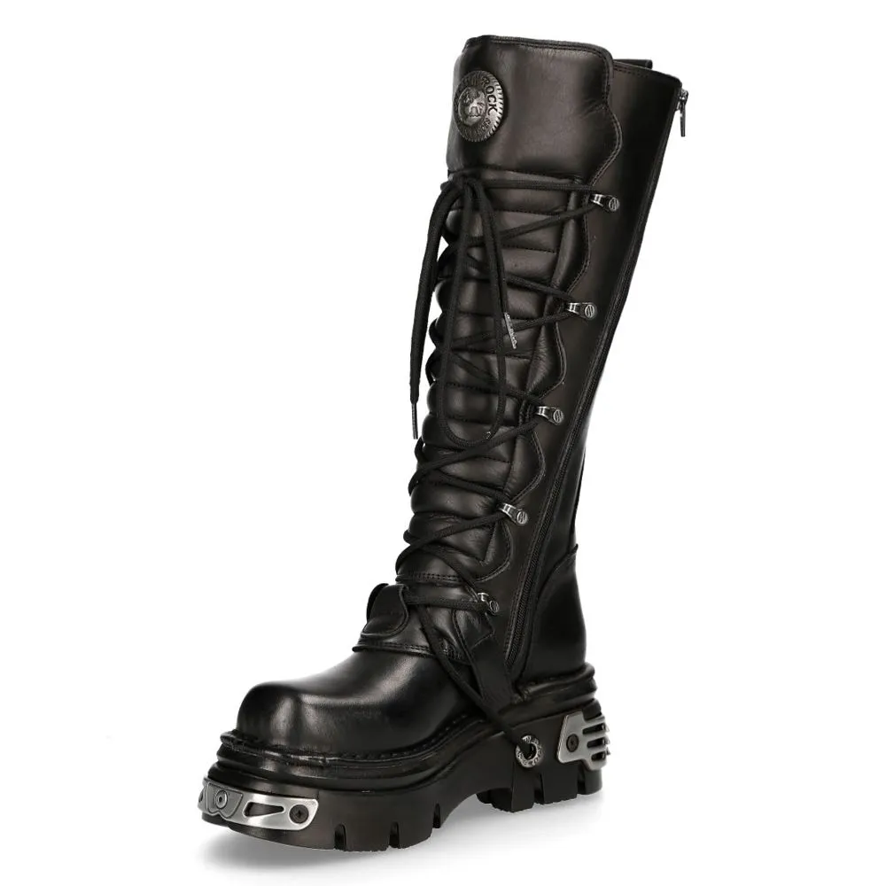 NEW ROCK - 272-S1 Knee High Lace Up Boots