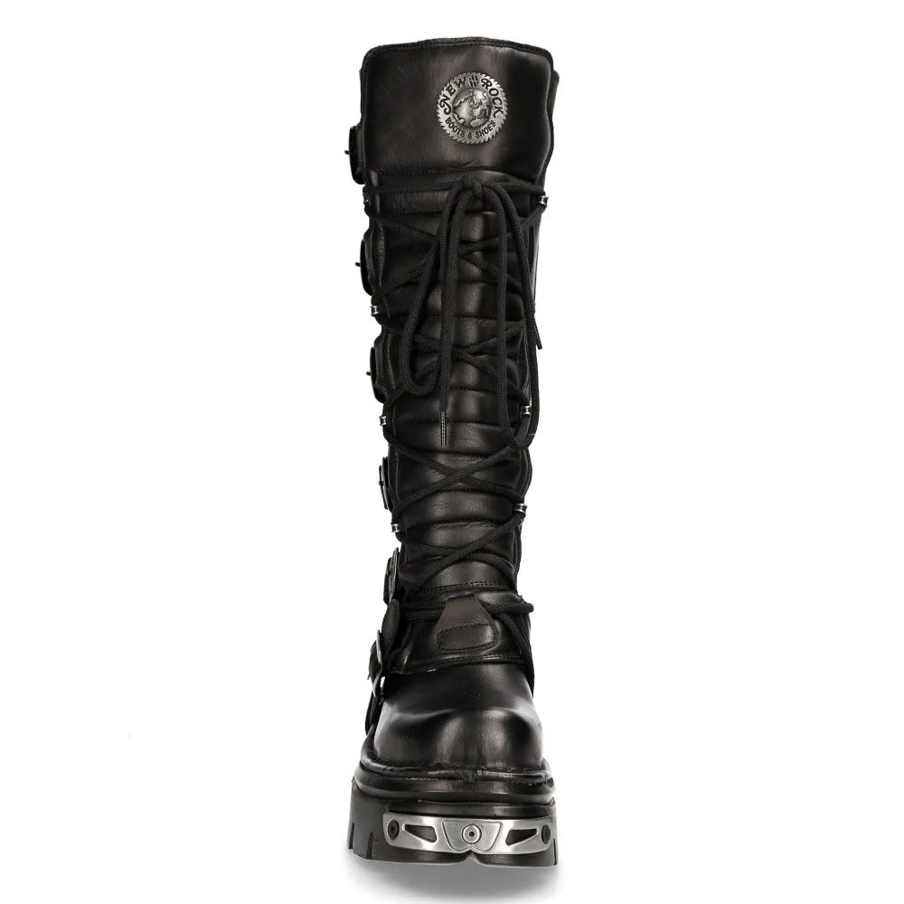 NEW ROCK - 272-S1 Knee High Lace Up Boots