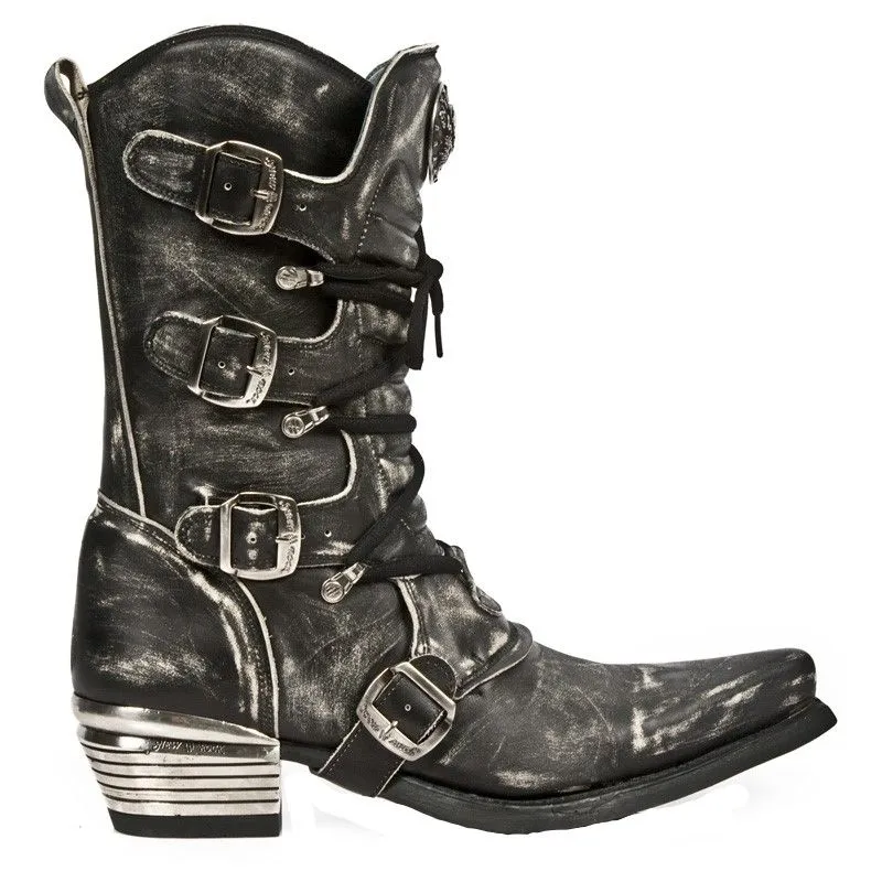 NEW ROCK - M-7993-S3 Vintage Look Western Style Biker Boots