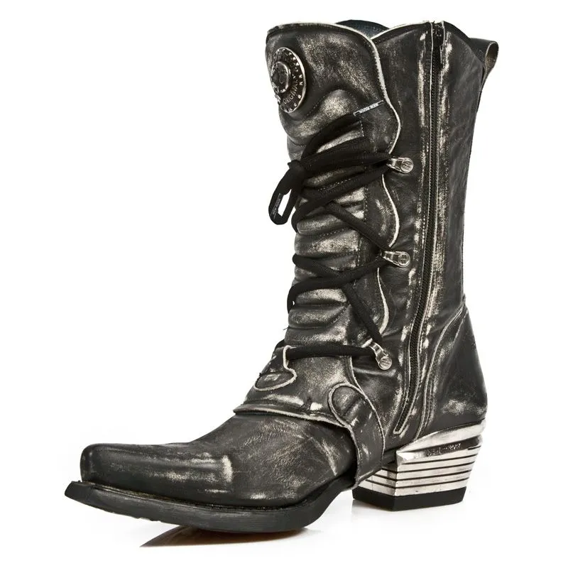 NEW ROCK - M-7993-S3 Vintage Look Western Style Biker Boots