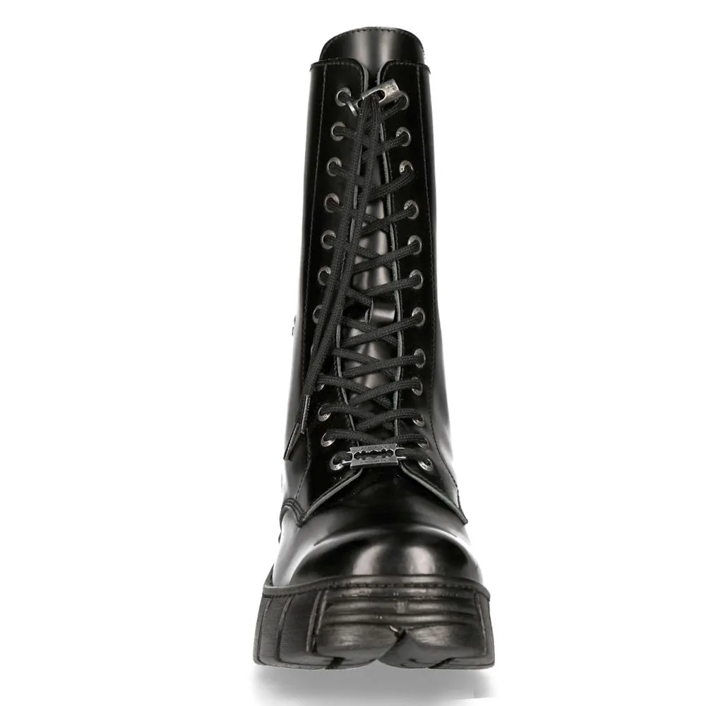 NEW ROCK - M-WALL027N-C2 Mid Calf Biker Boots