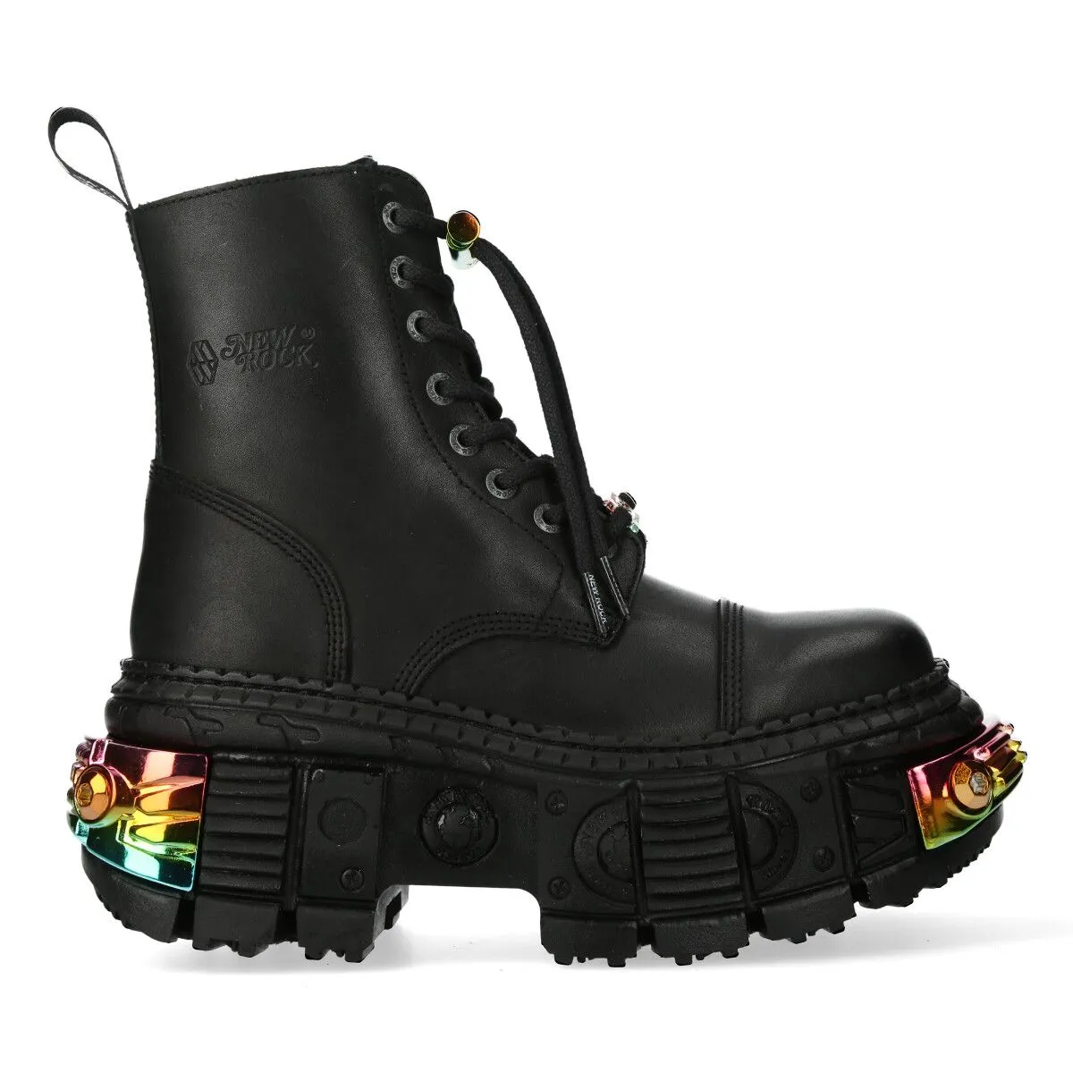 NEW ROCK -  WALL83CCT-S8 Rainbow Metallic Chunky Platform Boots