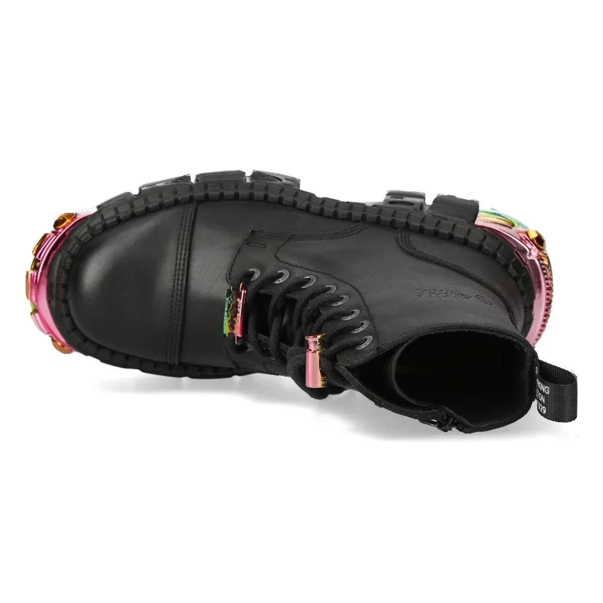 NEW ROCK -  WALL83CCT-S8 Rainbow Metallic Chunky Platform Boots