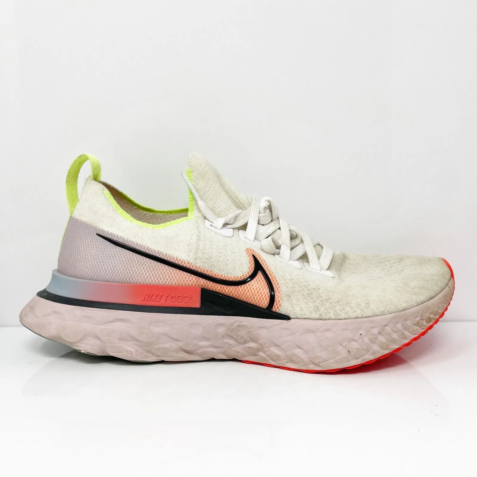 Nike Womens React Infinity Run FK CW5636-100 Ivory Running Shoes Sneakers Sz 8.5