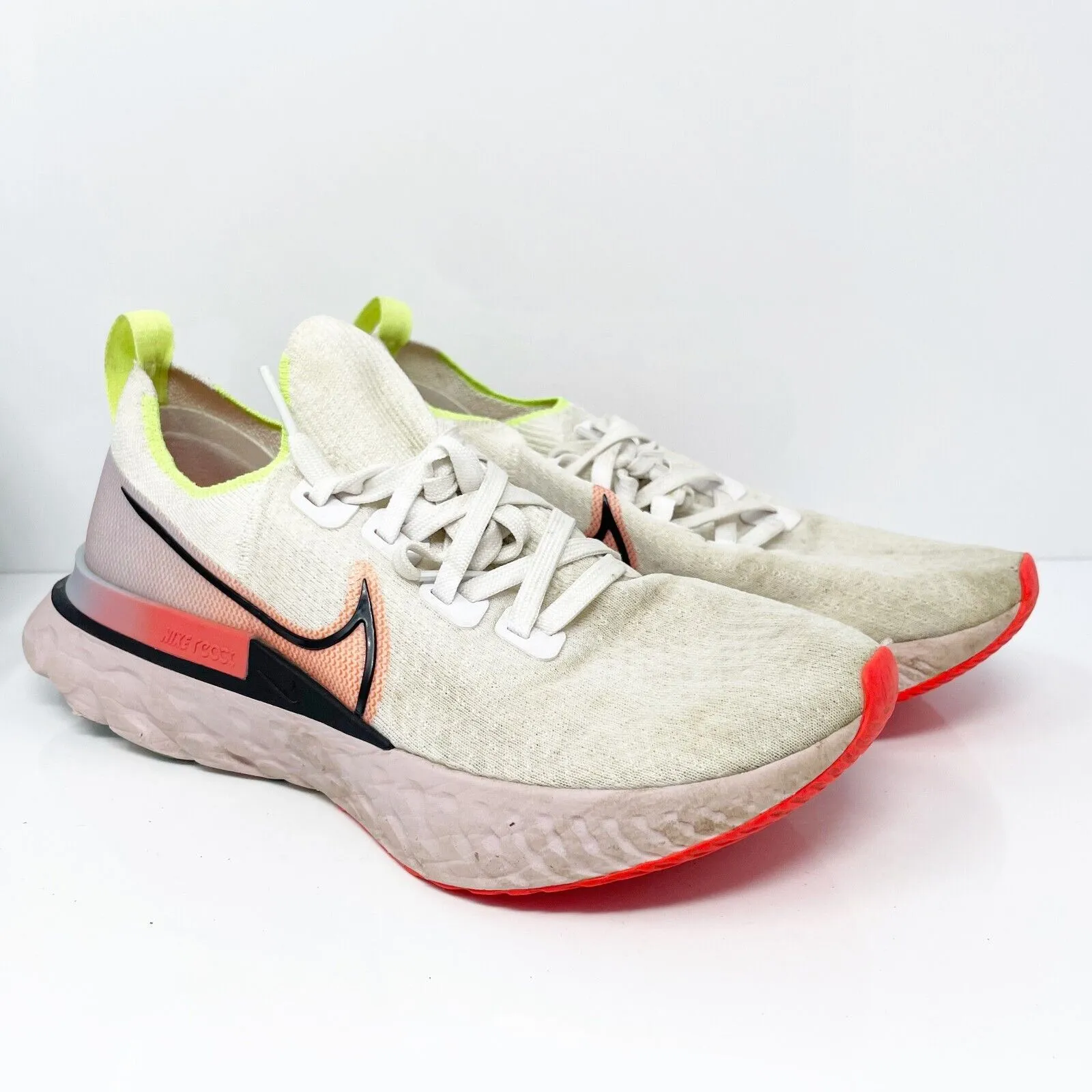 Nike Womens React Infinity Run FK CW5636-100 Ivory Running Shoes Sneakers Sz 8.5