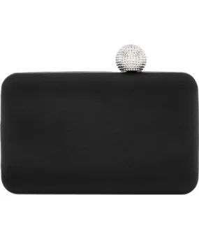 Nina Satin Minaudiere Crystal Clasp Clutch