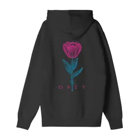 OBEY BARBWIRE FLOWER PREMIUM PULLOVER HOOD // BLACK